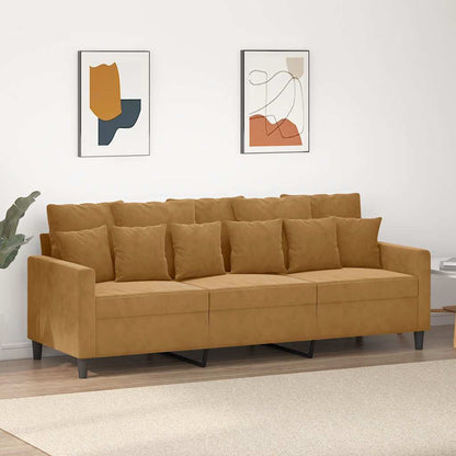 3-Sitzer-Sofa Braun 180 cm Samt