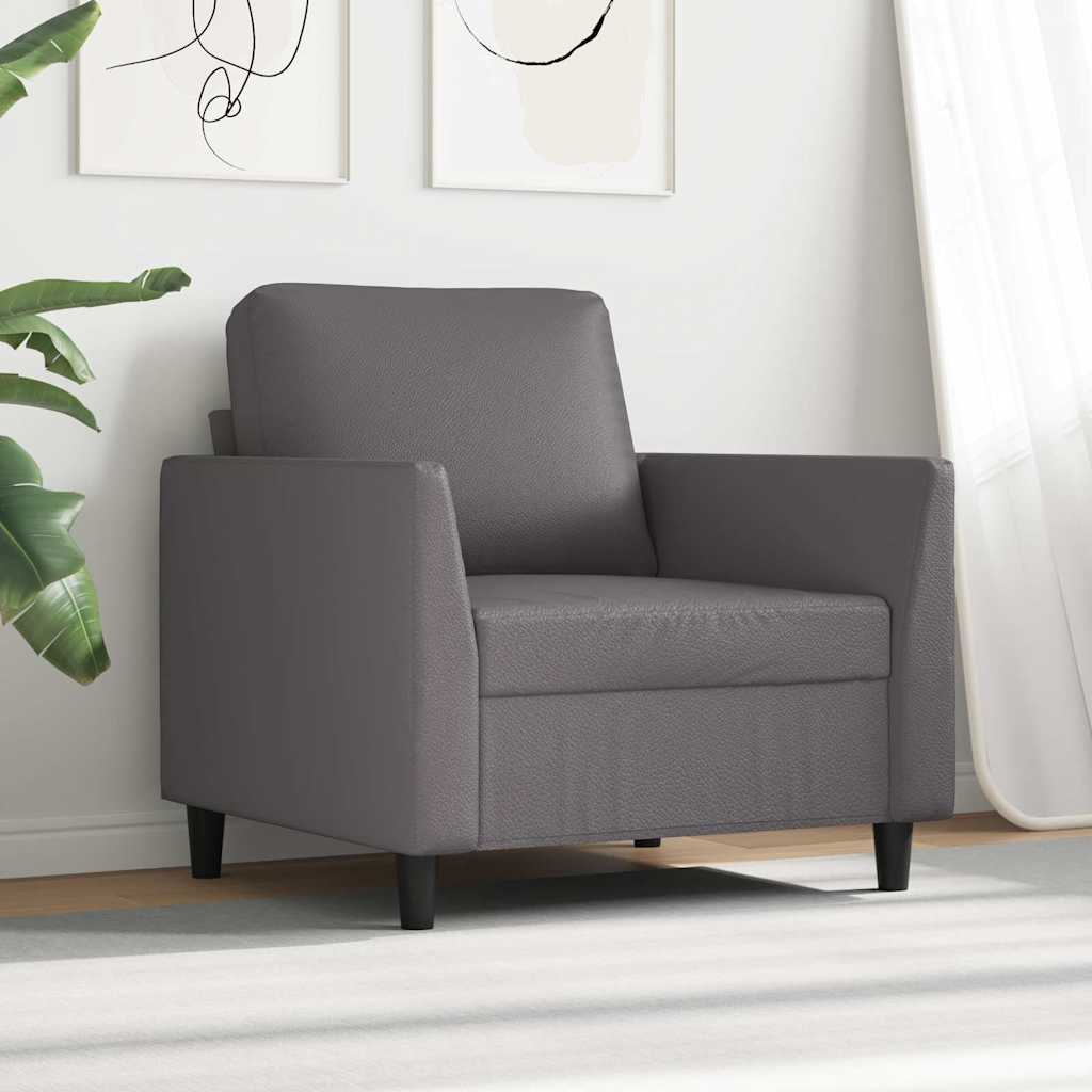 vidaXL Sessel Grau 60 cm Kunstleder