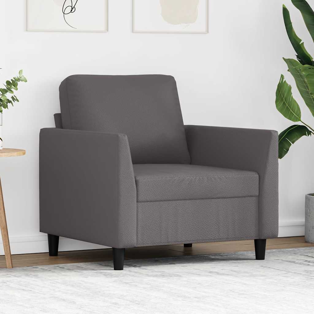 vidaXL Sessel Grau 60 cm Kunstleder