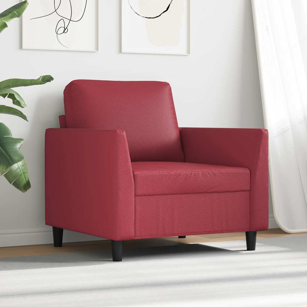 vidaXL Sessel Weinrot 60 cm Kunstleder