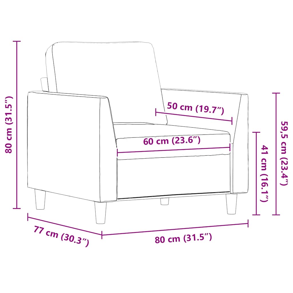 vidaXL Sessel Weinrot 60 cm Kunstleder