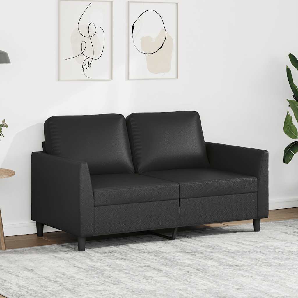 vidaXL 2-Sitzer-Sofa Schwarz 120 cm Kunstleder