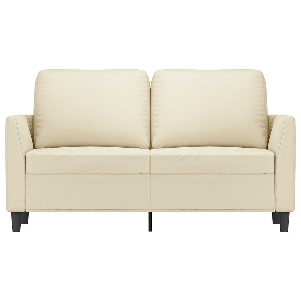 vidaXL 2-Sitzer-Sofa Creme 120 cm Kunstleder