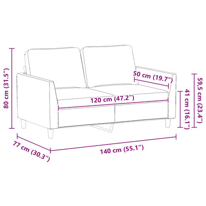 vidaXL 2-Sitzer-Sofa Creme 120 cm Kunstleder
