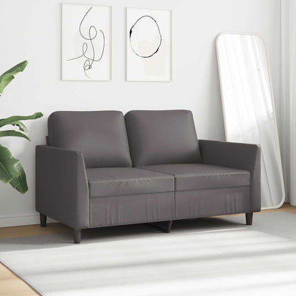 2-Sitzer-Sofa Grau 120 cm Kunstleder
