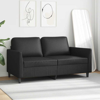 2-Sitzer-Sofa Schwarz 140 cm Kunstleder