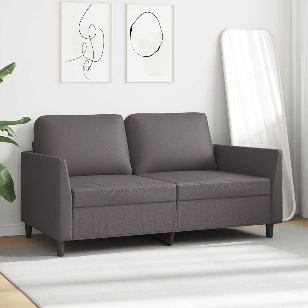vidaXL 2-Sitzer-Sofa Grau 140 cm Kunstleder