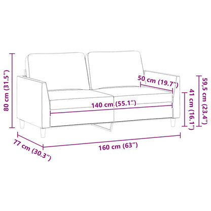 vidaXL 2-Sitzer-Sofa Grau 140 cm Kunstleder