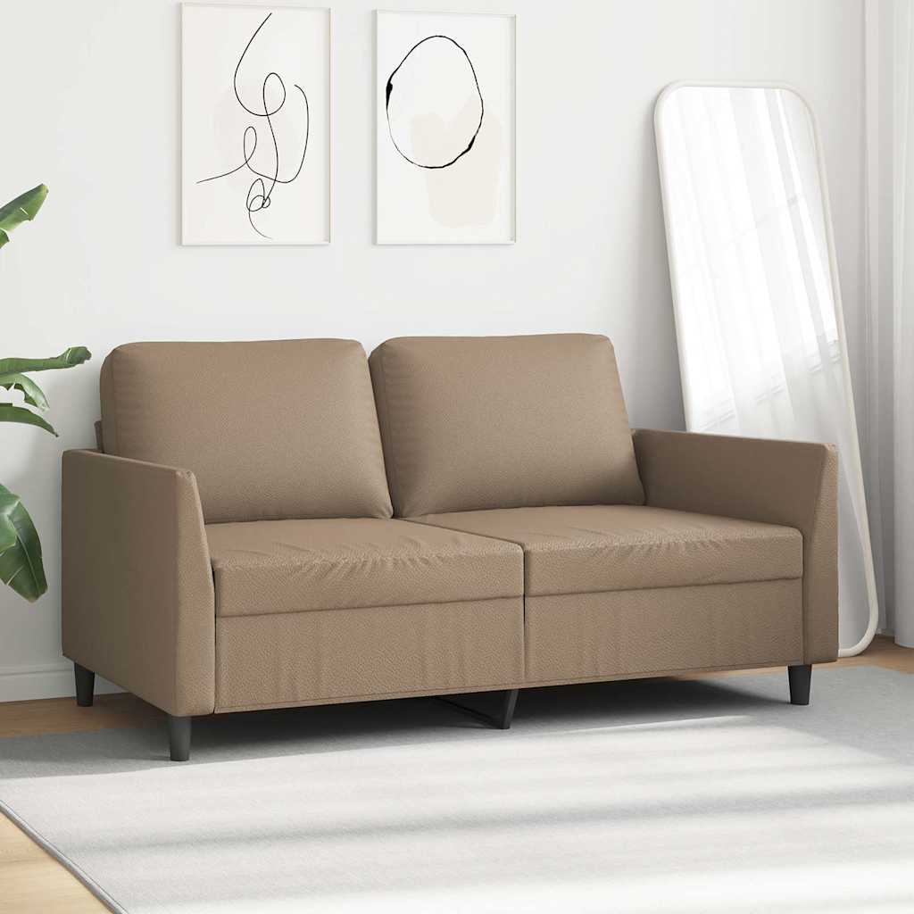 vidaXL 2-Sitzer-Sofa Cappuccino-Braun 140 cm Kunstleder
