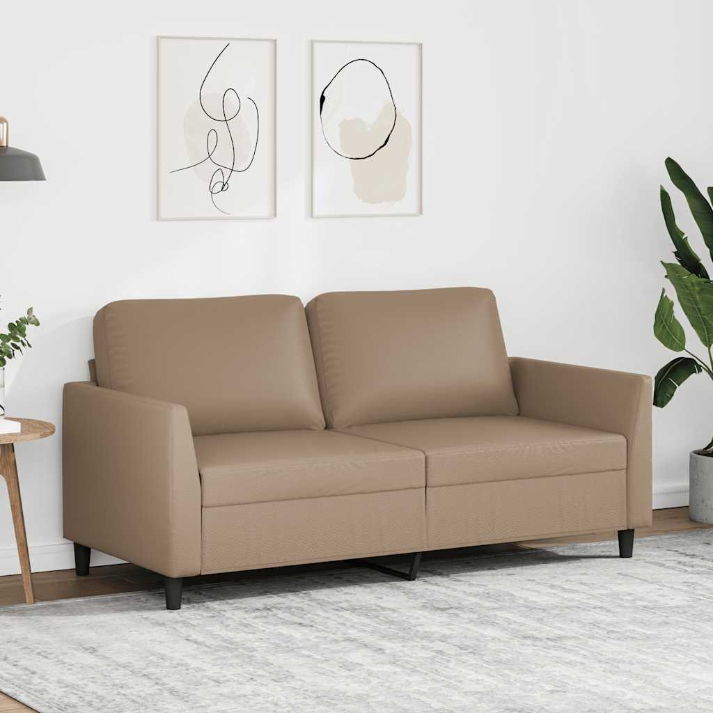 vidaXL 2-Sitzer-Sofa Cappuccino-Braun 140 cm Kunstleder