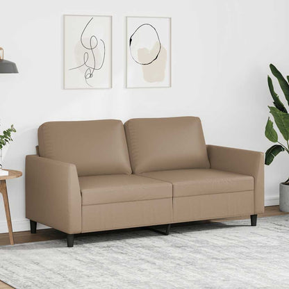 vidaXL 2-Sitzer-Sofa Cappuccino-Braun 140 cm Kunstleder