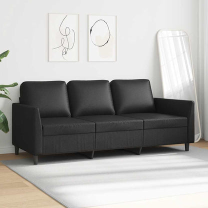 3-Sitzer-Sofa Schwarz 180 cm Kunstleder