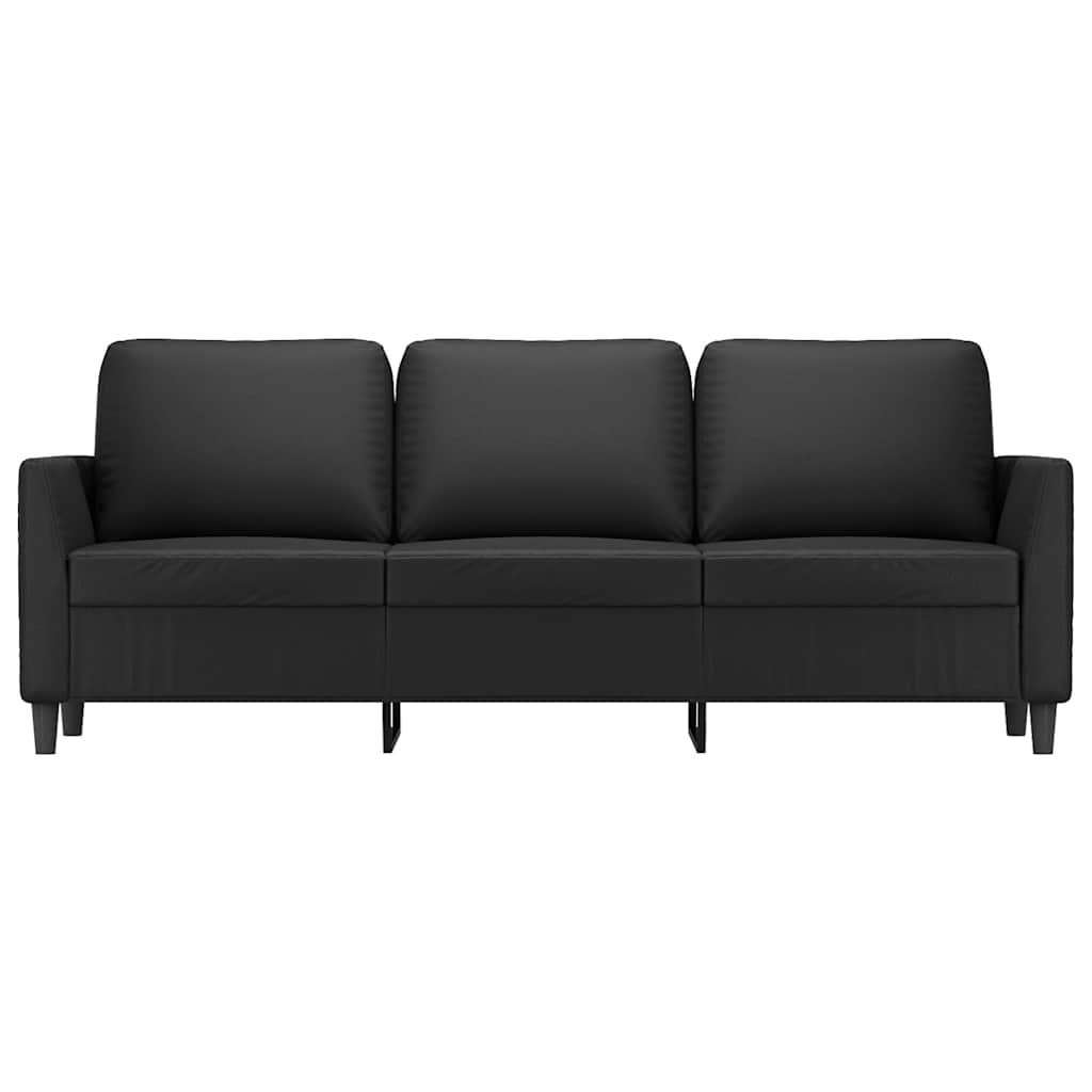 vidaXL 3-Sitzer-Sofa Schwarz 180 cm Kunstleder
