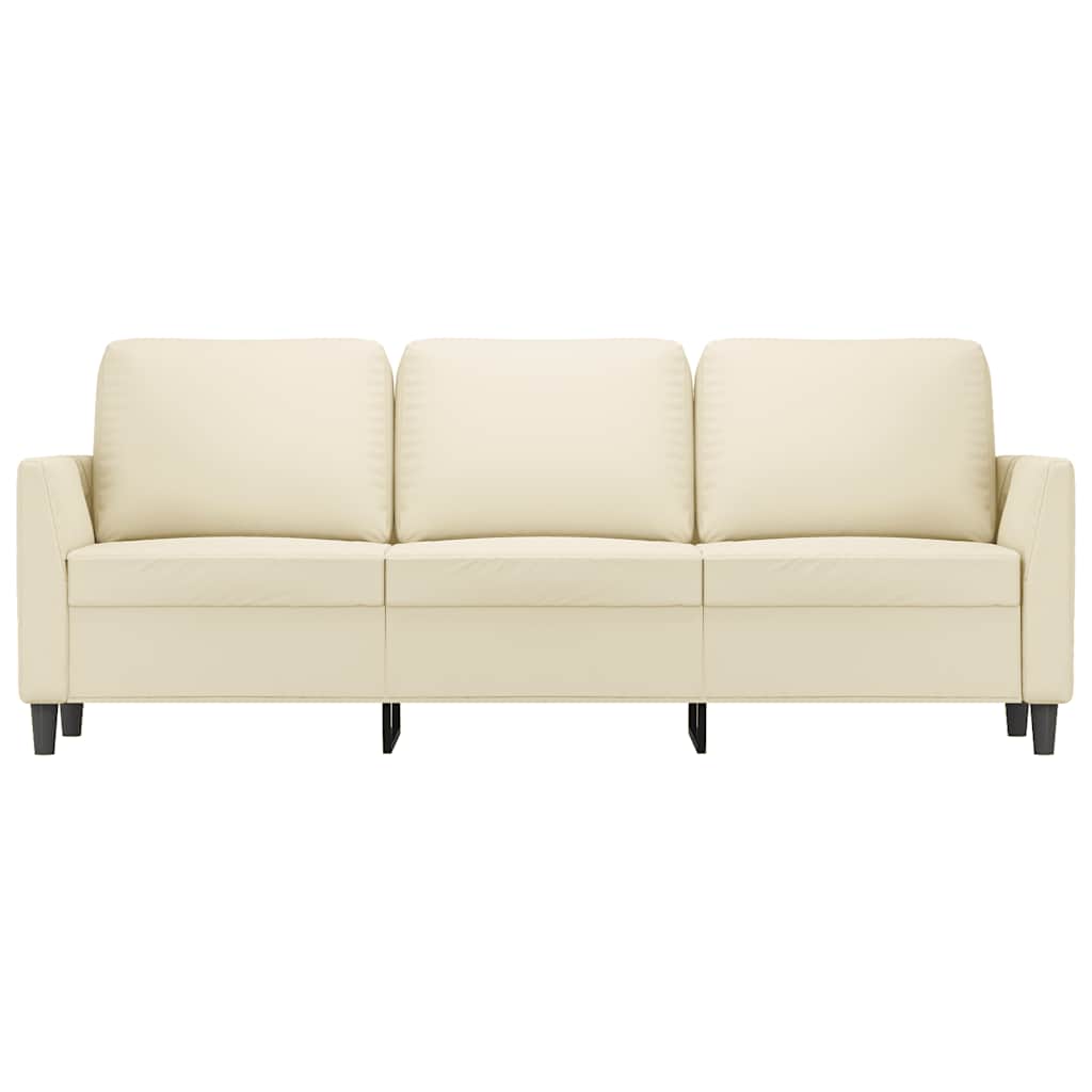vidaXL 3-Sitzer-Sofa Creme 180 cm Kunstleder