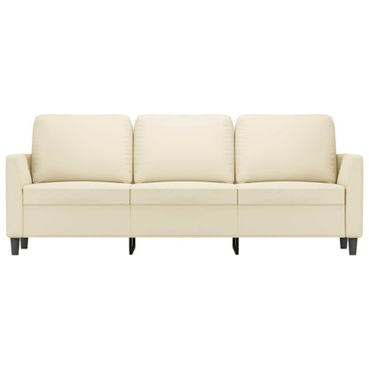 vidaXL 3-Sitzer-Sofa Creme 180 cm Kunstleder