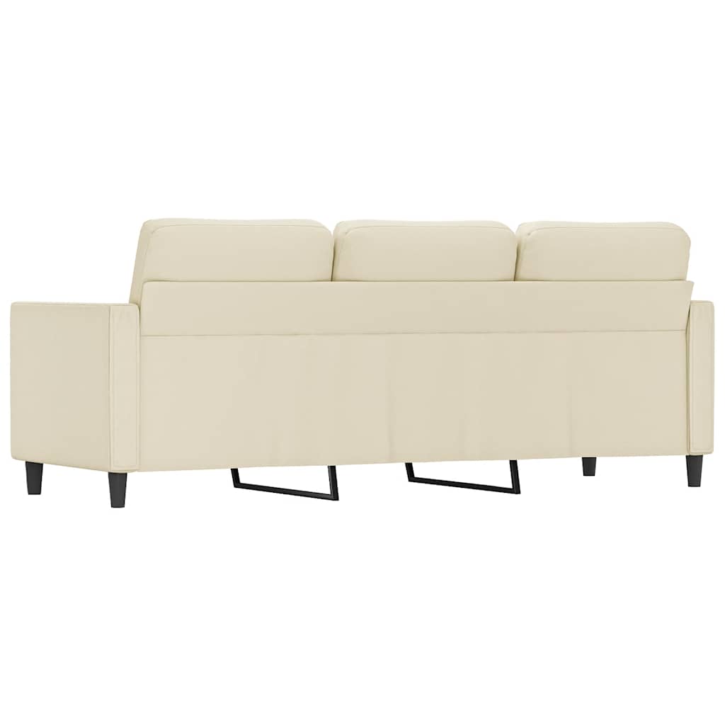 vidaXL 3-Sitzer-Sofa Creme 180 cm Kunstleder