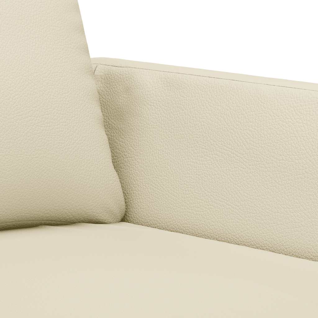 vidaXL 3-Sitzer-Sofa Creme 180 cm Kunstleder