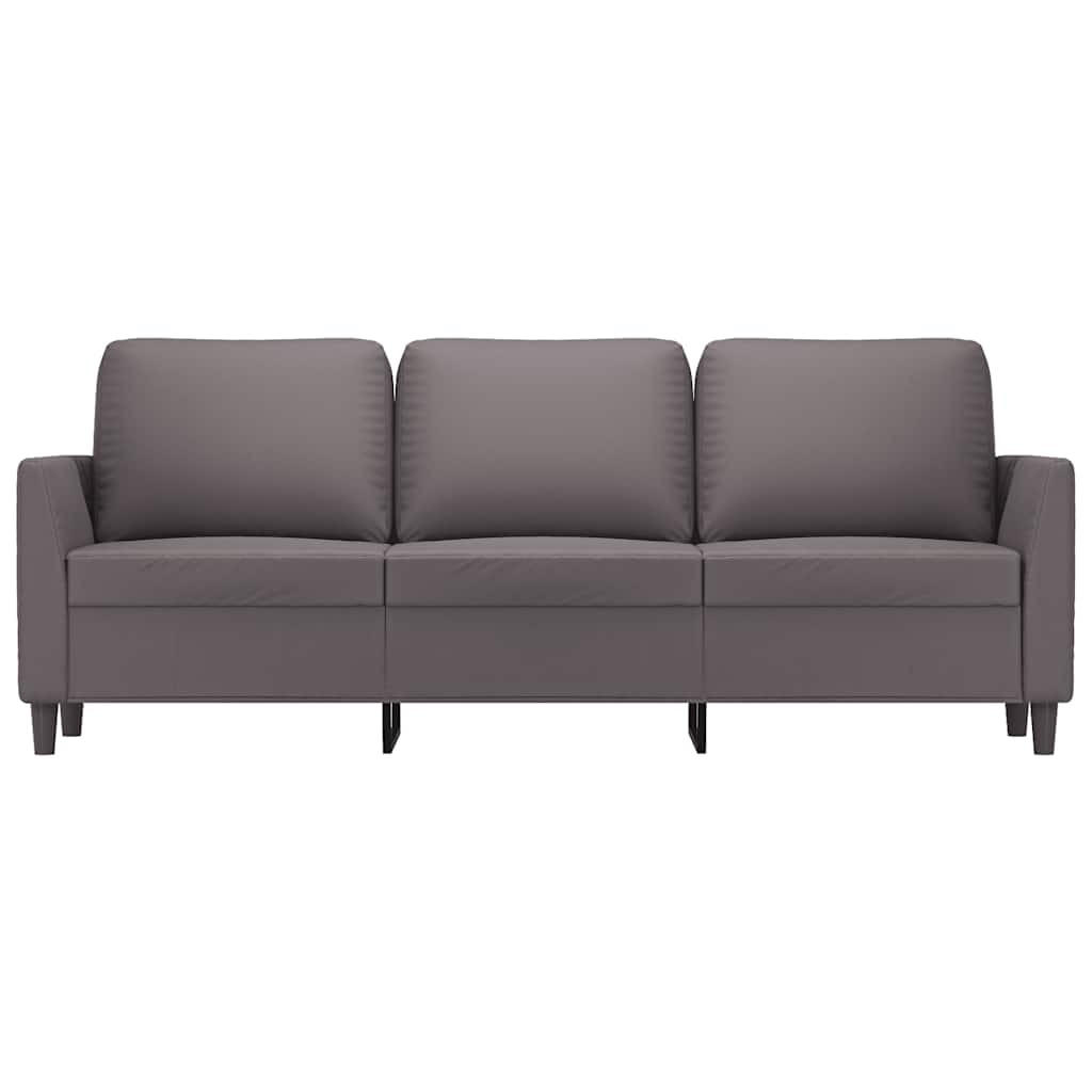 vidaXL 3-Sitzer-Sofa Grau 180 cm Kunstleder