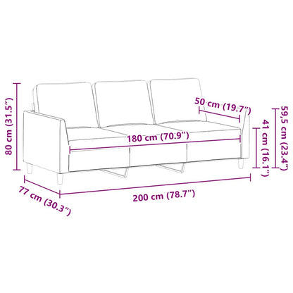 vidaXL 3-Sitzer-Sofa Grau 180 cm Kunstleder