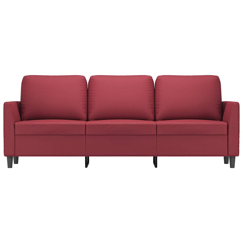 vidaXL 3-Sitzer-Sofa Weinrot 180 cm Kunstleder