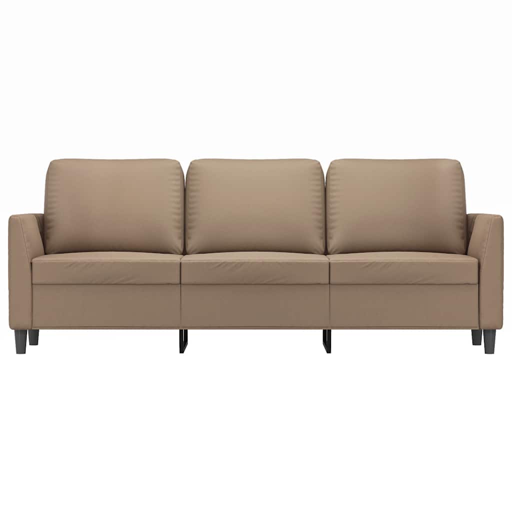 vidaXL 3-Sitzer-Sofa Cappuccino-Braun 180 cm Kunstleder