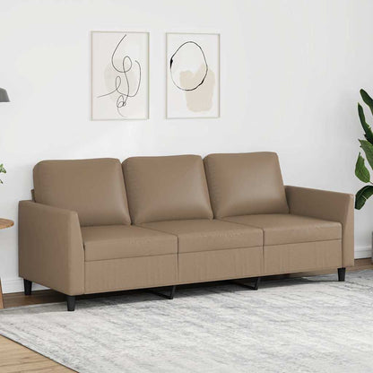 vidaXL 3-Sitzer-Sofa Cappuccino-Braun 180 cm Kunstleder