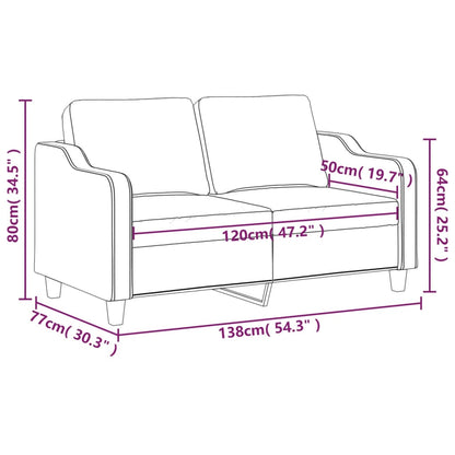 2-Sitzer-Sofa Taupe 120 cm Stoff