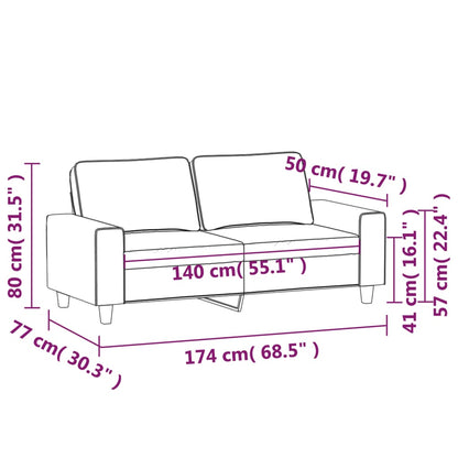 vidaXL 2-Sitzer-Sofa Hellgrau 140 cm Stoff