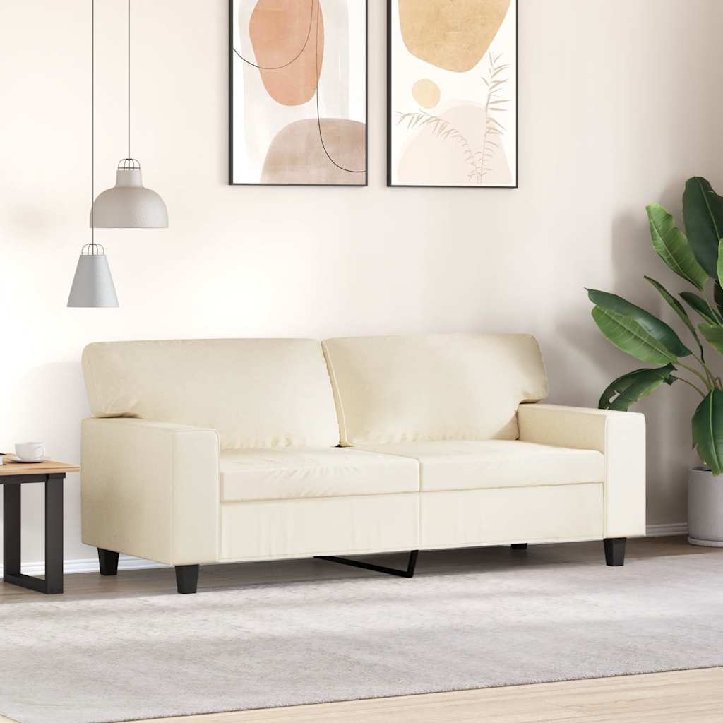 2-Sitzer-Sofa Creme 140 cm Kunstleder
