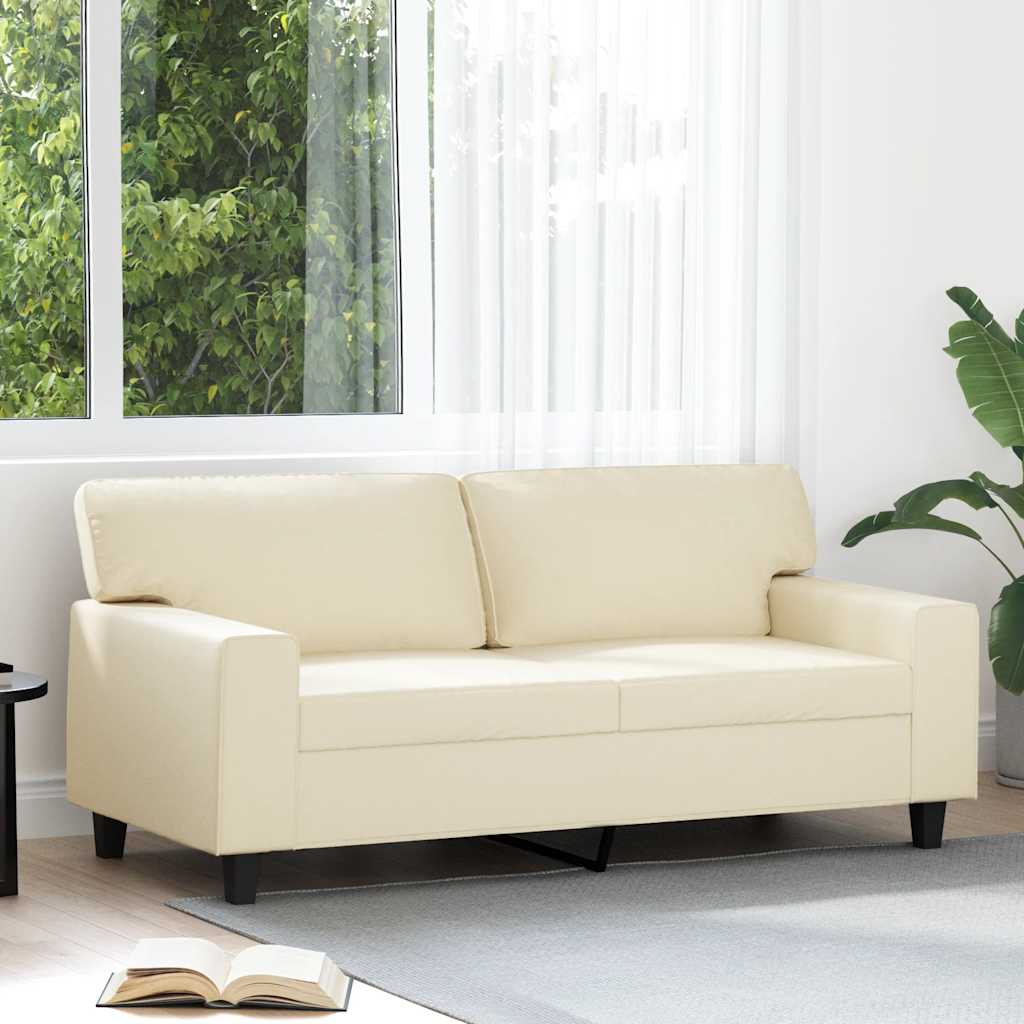 2-Sitzer-Sofa Creme 140 cm Kunstleder