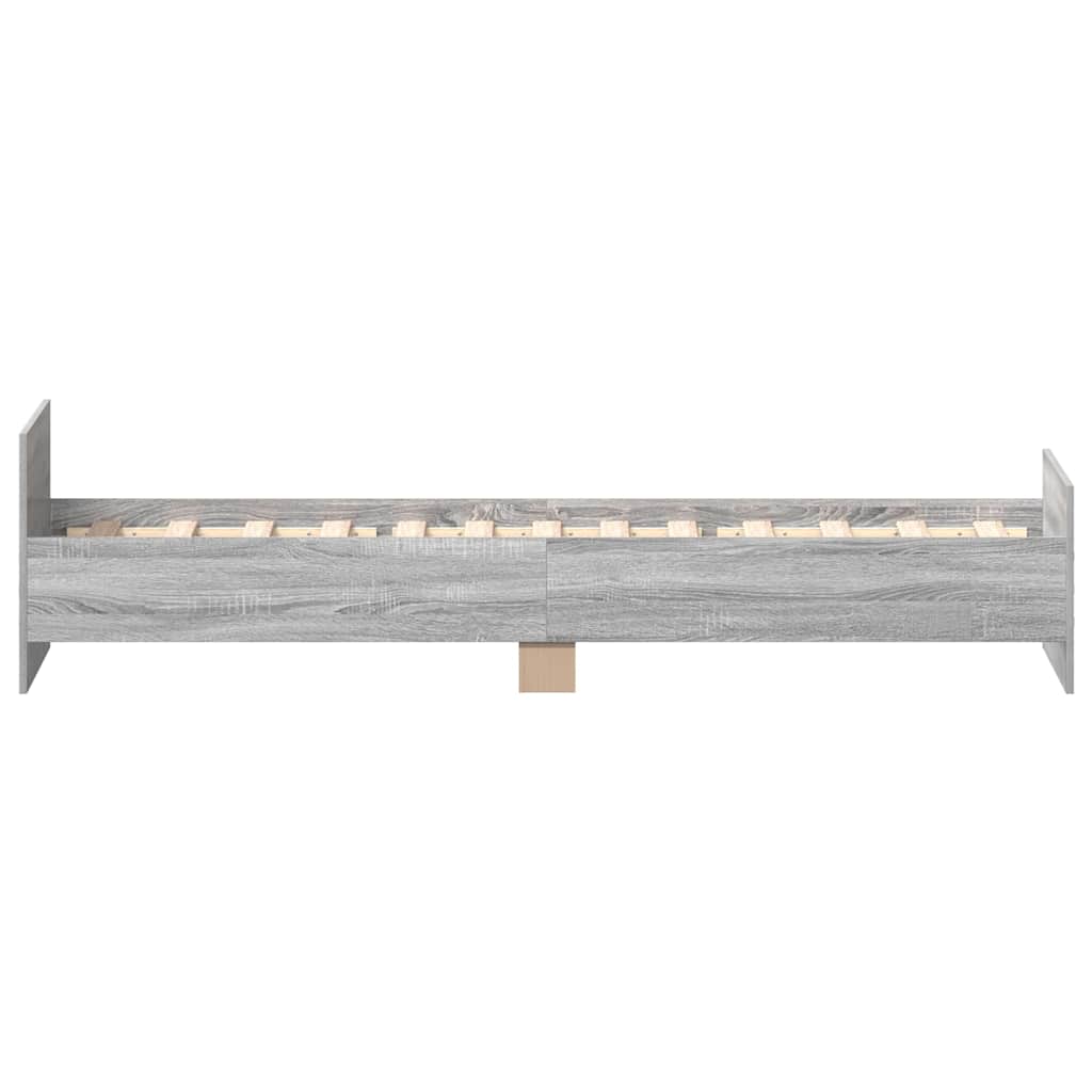 vidaXL Bettgestell Grau Sonoma 90x200 cm Holzwerkstoff