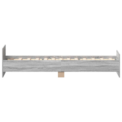 vidaXL Bettgestell Grau Sonoma 90x200 cm Holzwerkstoff