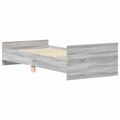 vidaXL Bettgestell Grau Sonoma 90x200 cm Holzwerkstoff