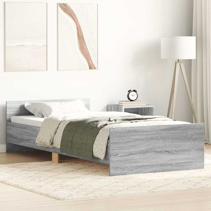 vidaXL Bettgestell Grau Sonoma 90x200 cm Holzwerkstoff