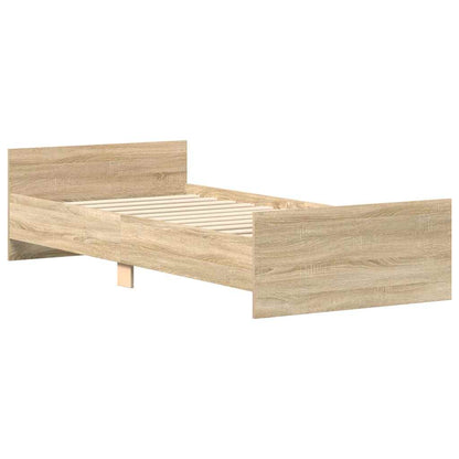 vidaXL Bettgestell ohne Matratze Sonoma-Eiche 75x190 cm Holzwerkstoff