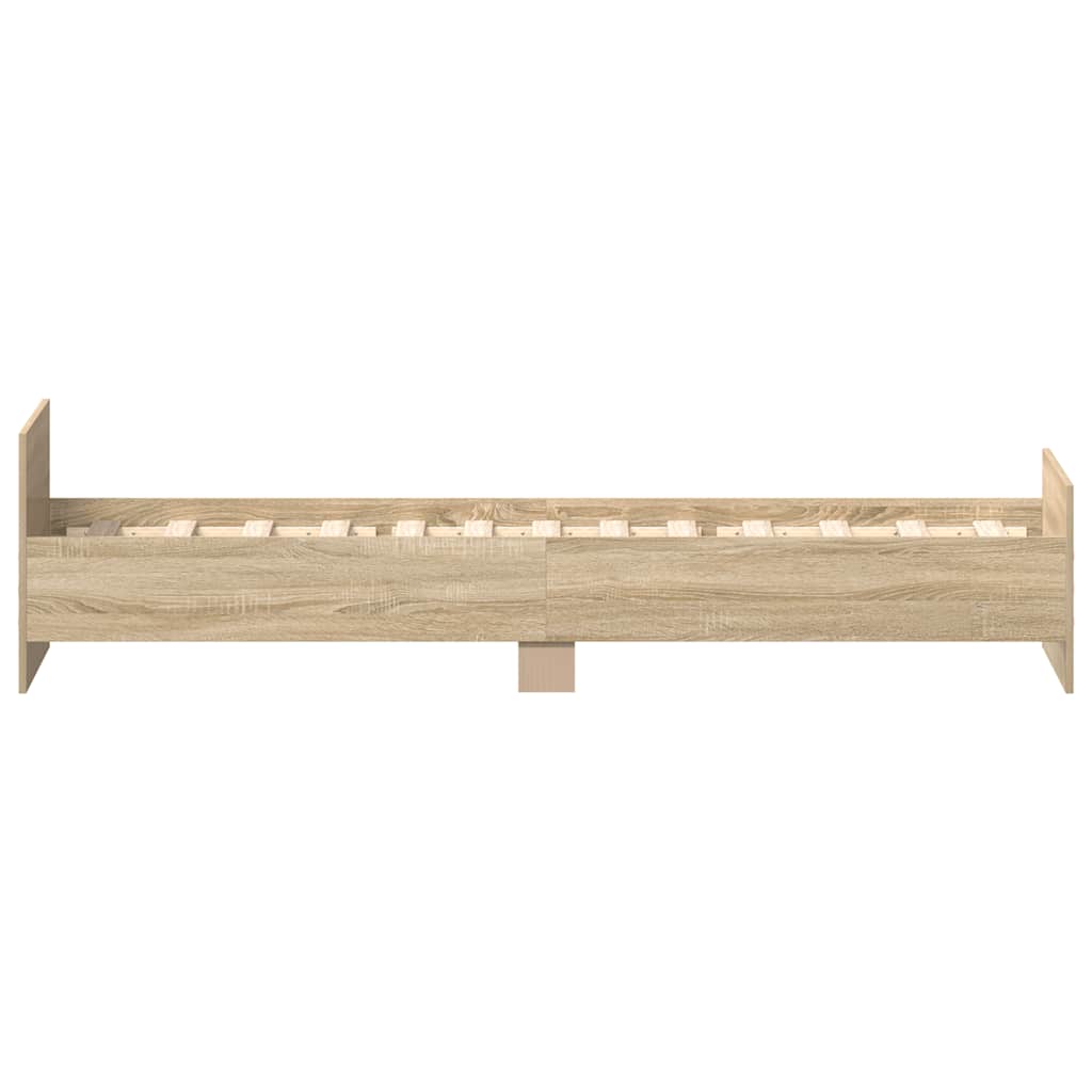 vidaXL Bettgestell ohne Matratze Sonoma-Eiche 75x190 cm Holzwerkstoff