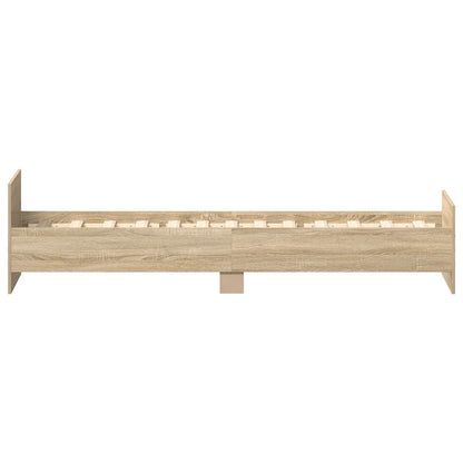 vidaXL Bettgestell ohne Matratze Sonoma-Eiche 75x190 cm Holzwerkstoff