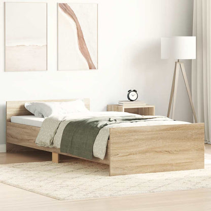 vidaXL Bettgestell ohne Matratze Sonoma-Eiche 75x190 cm Holzwerkstoff