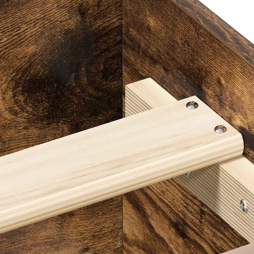 Bettgestell mit Kopf- und Fußteil Räuchereiche 135x190 cm