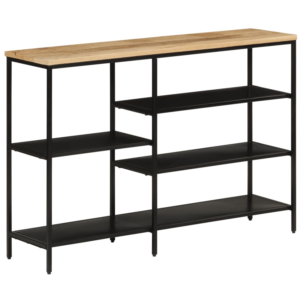 vidaXL Table console 110x30x75 cm Bois de manguier massif brut et fer
