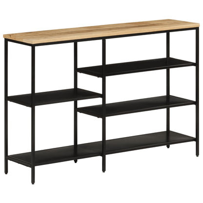 vidaXL Table console 110x30x75 cm Bois de manguier massif brut et fer