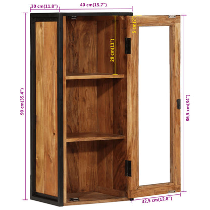 vidaXL Armoire murale de salle de bain 40x30x90 cm Bois d'acacia massif et fer