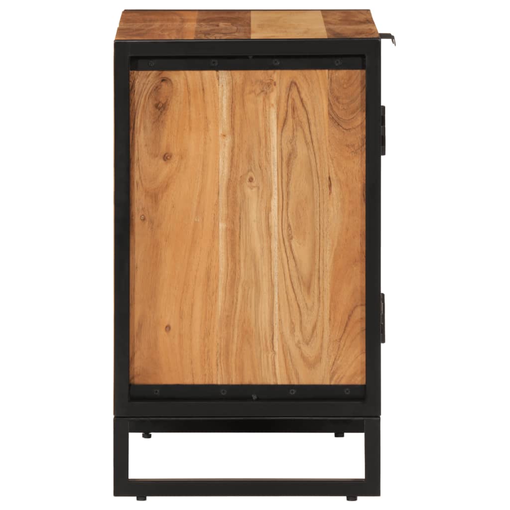 vidaXL Meuble de salle de bain 55x35x60 cm Bois d'acacia massif et fer
