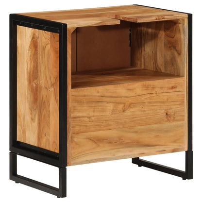 vidaXL Meuble de salle de bain 55x35x60 cm Bois d'acacia massif et fer