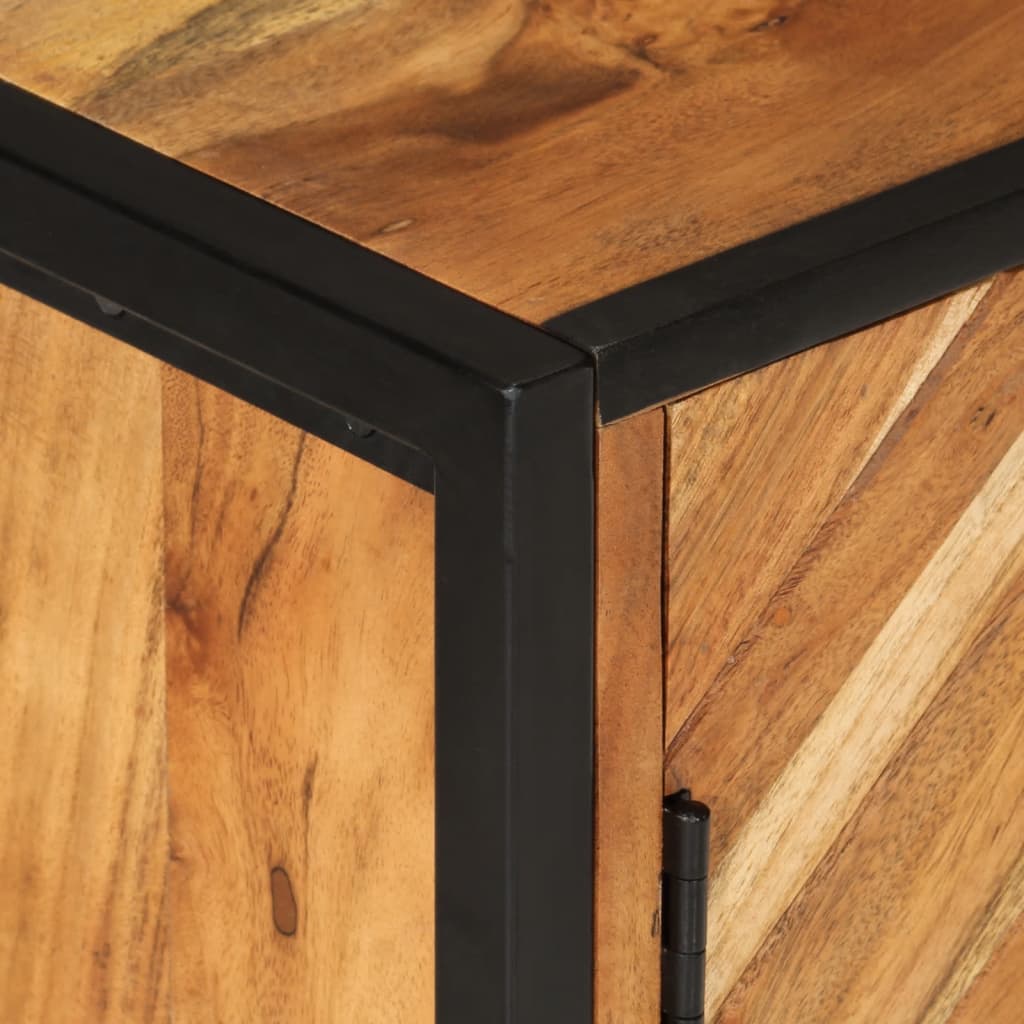 vidaXL Badschrank 40x30x60 cm Massivholz Akazie und Eisen