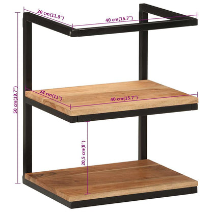 vidaXL Wandregal 40x30x50 cm Massivholz Akazie und Eisen