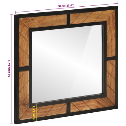 vidaXL Miroir de salle de bain 60x1x55 cm Bois d'acacia massif