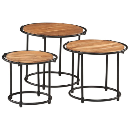 vidaXL Tables gigognes 3 pcs Bois d'acacia massif