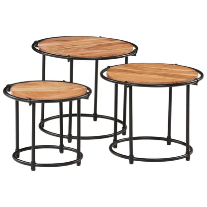 vidaXL Tables gigognes 3 pcs Bois d'acacia massif