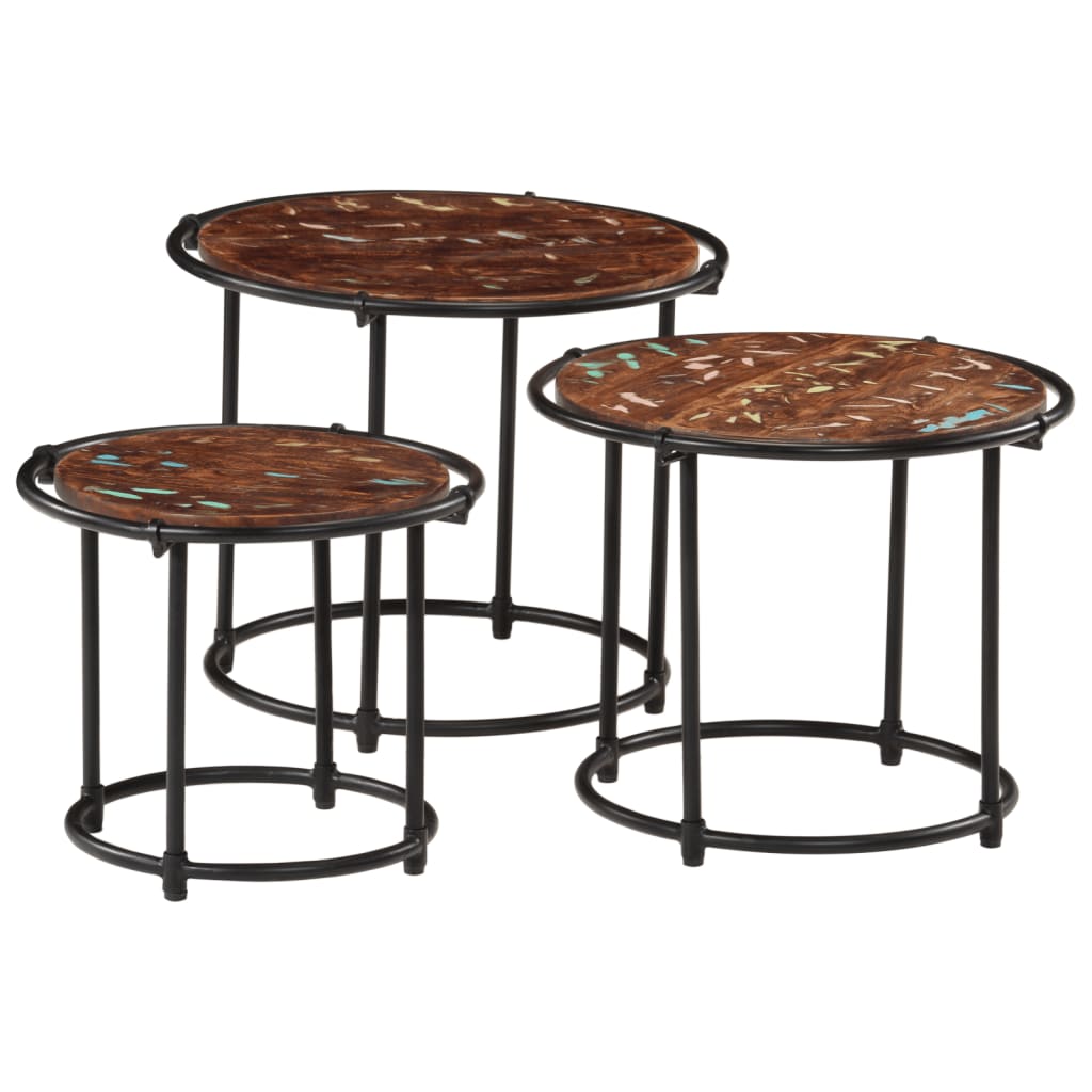 vidaXL Tables basses gigognes 3 pcs. Bois massif recyclé